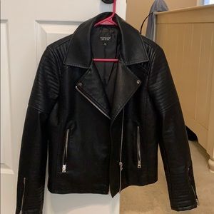 Black faux leather Moto jacket